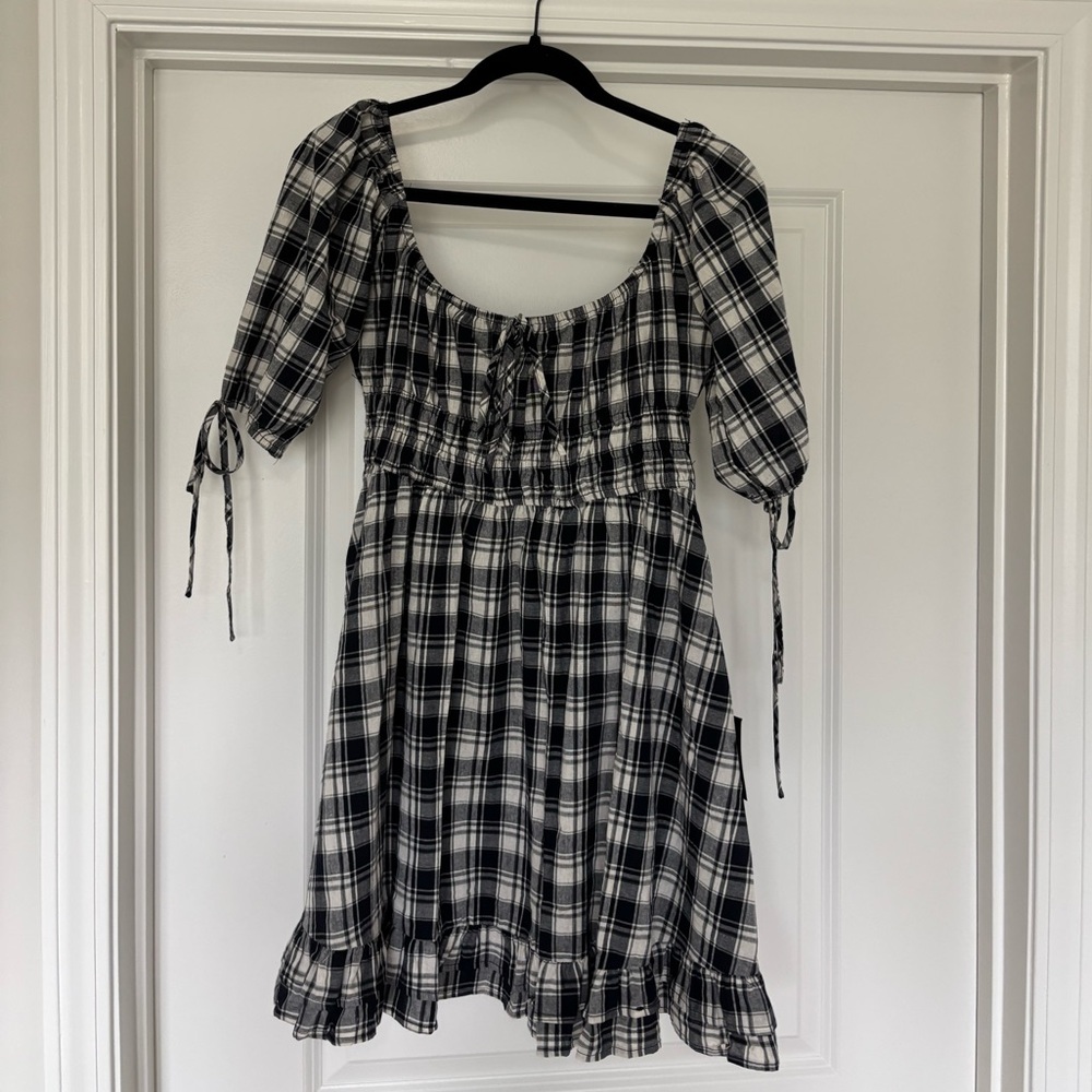 Black and White Plaid Dress